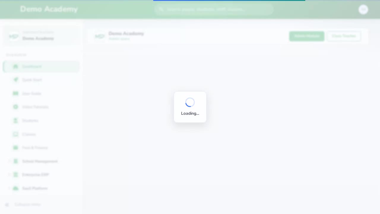 School setup: levels, sessions & settings preview