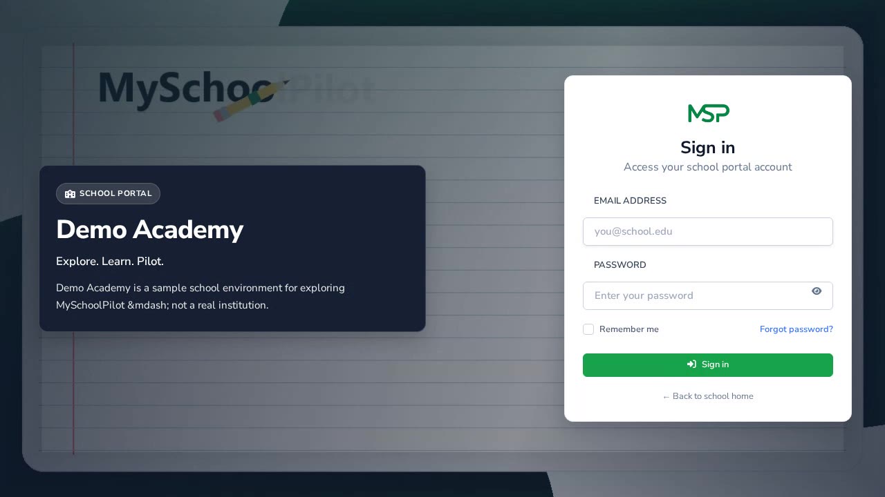 Parent portal overview preview